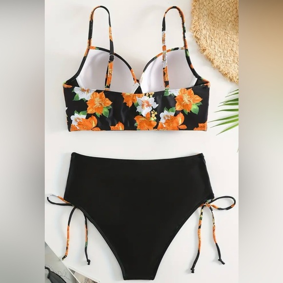 Floral Print Push Up High Waist Bikini Set - Picture 7 of 11